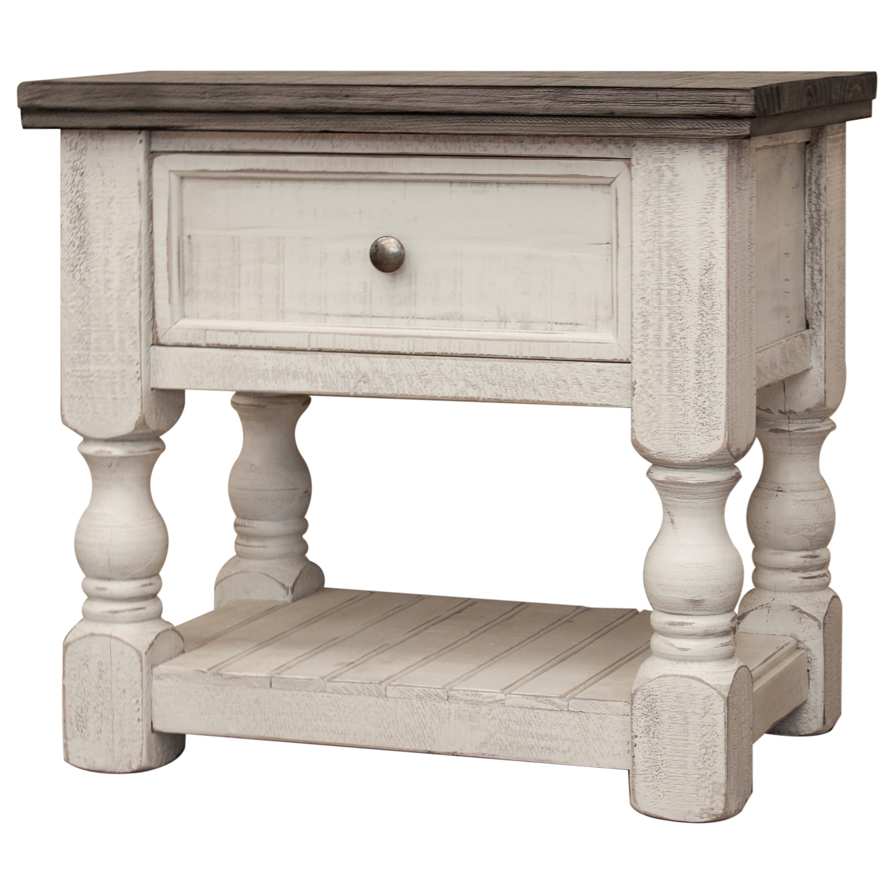 International Furniture Direct Stone Relaxed Vintage Nightstand with 1